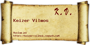 Keizer Vilmos névjegykártya